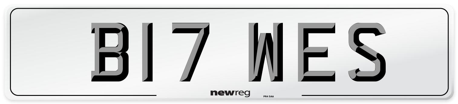 B17 WES Number Plate from New Reg